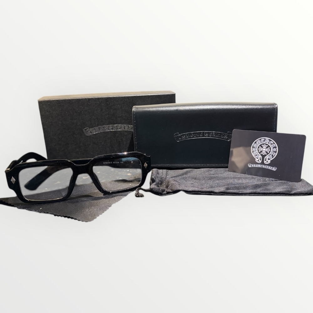 Chrome Hearts Black Frame Optical Glasses w/ Case